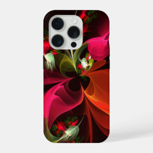 Red Green Floral Modern Abstrakt Art Pattern #02 iPhone 15 Pro Hülle