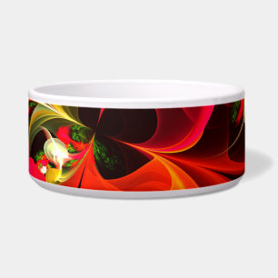 Red Green Floral Modern Abstrakt Art Pattern #02 Napf