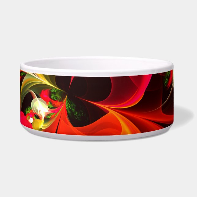 Red Green Floral Modern Abstrakt Art Pattern #02 Napf (Vorderseite)