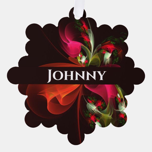 Red Green Floral Modern Abstrakt Art Pattern #02 Ornament Karte (Vorderseite)