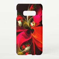 Red Green Floral Modern Abstrakt Art Pattern #02