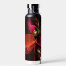 Red Green Floral Modern Abstrakt Art Pattern #02