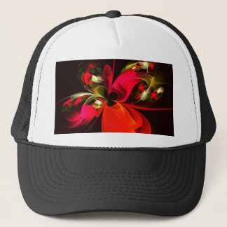 Red Green Floral Modern Abstrakt Art Pattern #02 Truckerkappe
