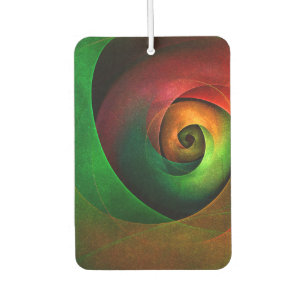 Red Green Floral Modernes Abstraktes Kunstmuster # Autolufterfrischer