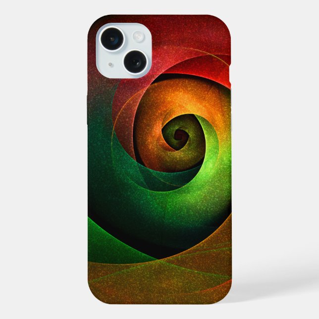 Red Green Floral Modernes Abstraktes Kunstmuster # iPhone Hülle (Rückseite)