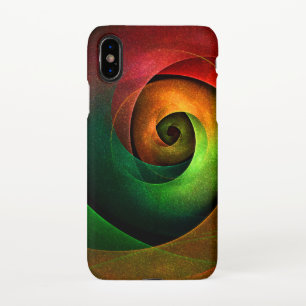 Red Green Floral Modernes Abstraktes Kunstmuster # iPhone Hülle