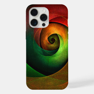 Red Green Floral Modernes Abstraktes Kunstmuster # iPhone 15 Pro Max Hülle