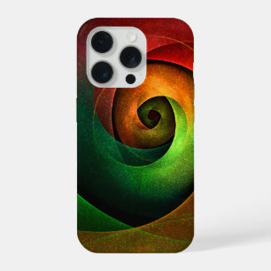 Red Green Floral Modernes Abstraktes Kunstmuster # iPhone 15 Pro Hülle