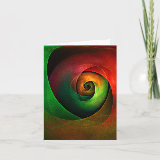 Red Green Floral Modernes Abstraktes Kunstmuster # Karte