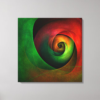 Red Green Floral Modernes Abstraktes Kunstmuster # Leinwanddruck