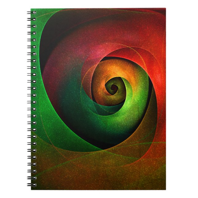 Red Green Floral Modernes Abstraktes Kunstmuster # Notizblock (Vorderseite)