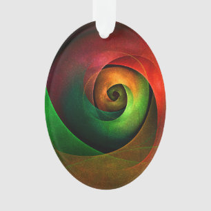 Red Green Floral Modernes Abstraktes Kunstmuster # Ornament