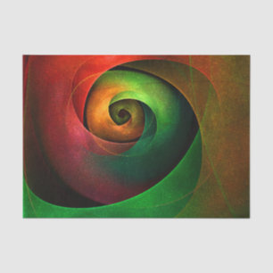 Red Green Floral Modernes Abstraktes Kunstmuster # Seidenpapier