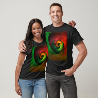 Red Green Floral Modernes Abstraktes Kunstmuster # T-Shirt