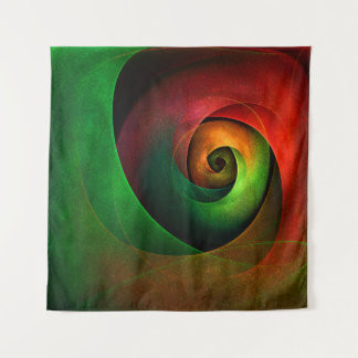 Red Green Floral Modernes Abstraktes Kunstmuster # Wandteppich
