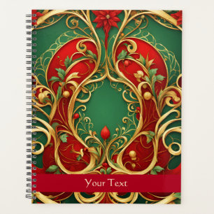 Red Green Floral Weihnachtsfeiertag Planer