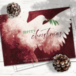 Red Green frohe Weihnachts-Friedenstruppe Feiertagskarte<br><div class="desc">Diese 7" x 5" flachen Weihnachtskarten haben eine abstrakte Taube in Rot-,  Grün- und Weißtönen. "Frohe Weihnachten" in rot und grün zusammen mit einem grünen Olivenzweig. Passen Sie Ihren Familiennamen und das Jahr an.</div>