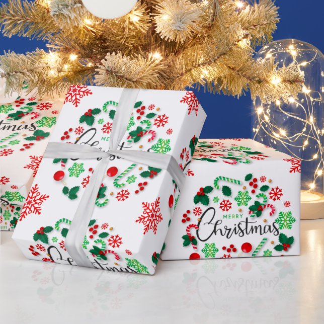 Red Green frohe Weihnachtswraath Wrapping Paper Geschenkpapier (Feiertage)