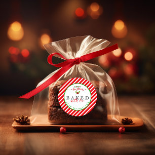 Red Green gebacken mit Liebe Weihnachten Runder Aufkleber