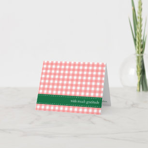 Red Green Gingham Band Custom Foto vielen Dank Dankeskarte