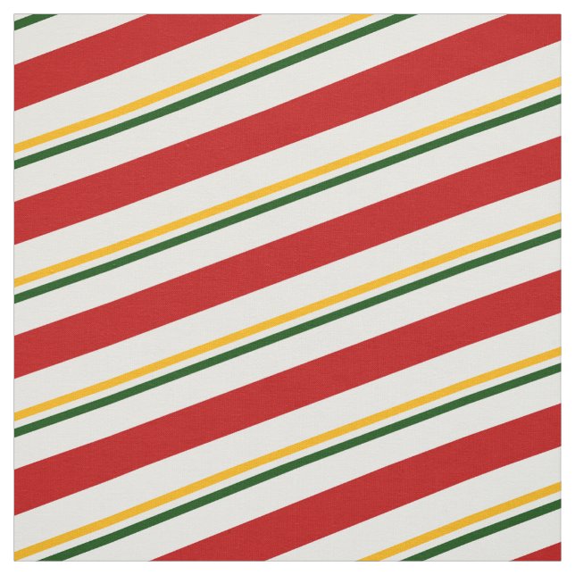 Red Green & Gold Candy Cane Streifen Stoff (Muster)