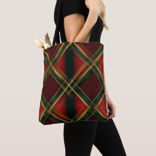 RED GREEN GOLD CHRISTMAS URLAUB KARIERTE MUSTER