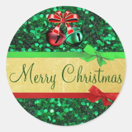 Red Green Gold Frohe Weihnachtsbows Stickers