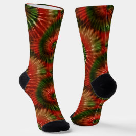 Red Green & Gold Fun Retro Gefärbte Krawatte Spira Socken