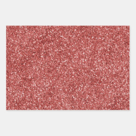 Red Green Gold Glitzer Geschenkpapier Set