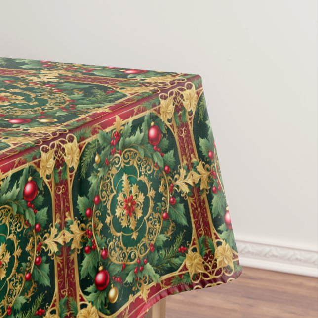 Red Green Gold Holiday Tableclout Tischdecke (Beispiel)