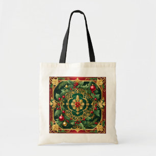 Red Green Gold Holiday Toag Tasche