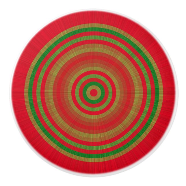 Red Green Gold Rings Keramikknauf (Vorderseite)