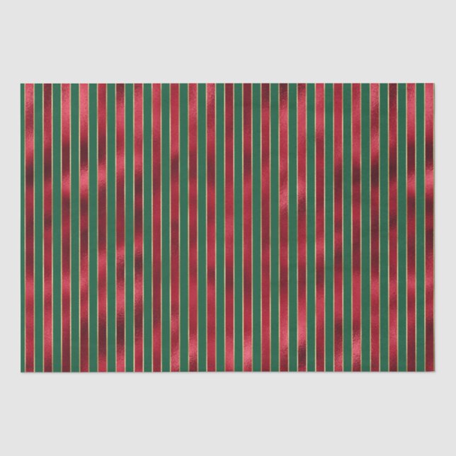 Red Green Gold Streifen Seidenpapier (Vorderseite)