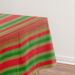 Red Green Gold Streifen Tischdecke
