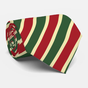 Red Green Gold Stripe Pattern Christmas Krawatte