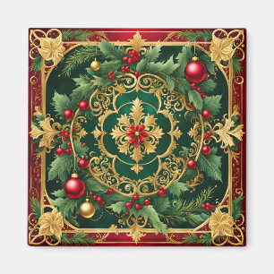 Red Green Gold Weihnachtsmagnet Magnet