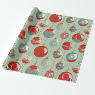 Red Green Gold Weihnachtsschmuck Vintag Rustikal Geschenkpapier