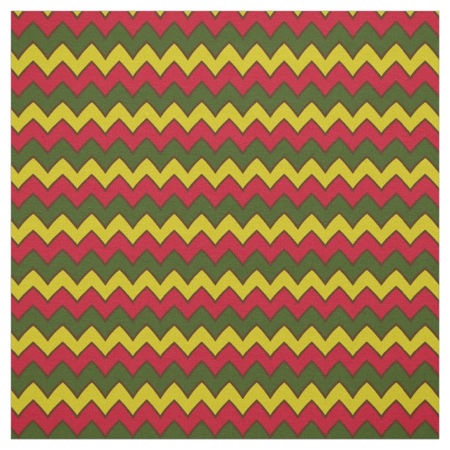 Red Green Hippie Zickzack ZigZag Boho Muster Stoff (Muster)