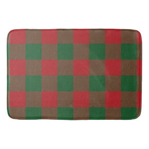 Red & Green Holiday Bath Mat Badematte