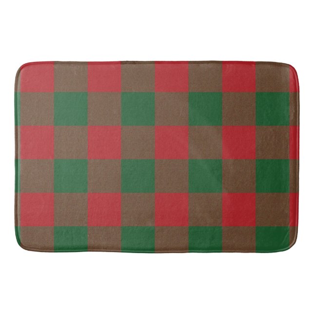 Red & Green Holiday Bath Mat Badematte (Vorderseite)
