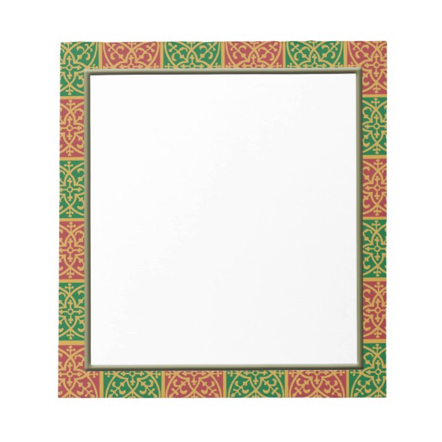 Red Green Holiday Fleur des Lis Notepad Notizblock (Vorderseite)