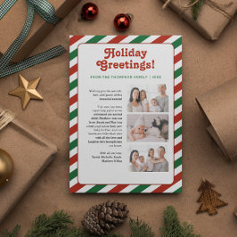 Red Green Holiday Greetings Familienbrief Fotos Feiertagskarte