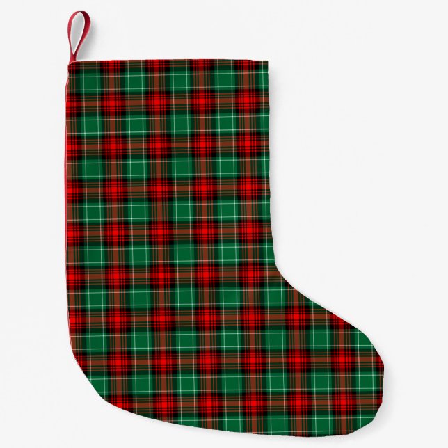 Red Green Holiday Karierte Muster Strumpf Kleiner Weihnachtsstrumpf (Vorderseite)