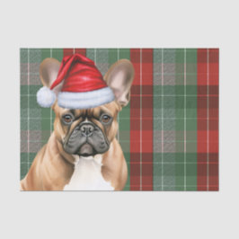 Red Green Holiday Plaid Christmas French Bulldog Seidenpapier