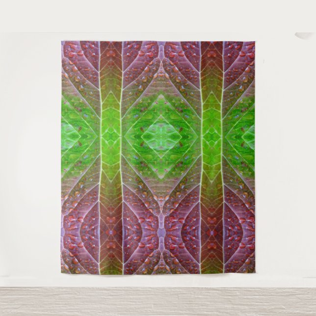 Red & Green Ikat Wandteppich (Vorderseite)