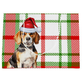 Red Green Kariert Beagle Hund Lover Holiday Große Geschenktüte