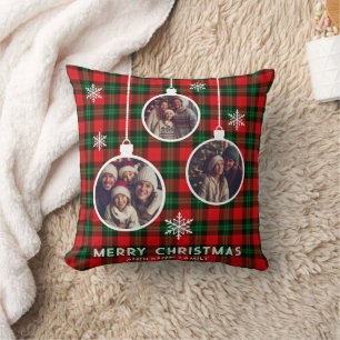 Red Green Kariert Buffalo Karo Foto Weihnachten Kissen