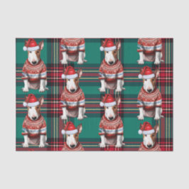 Red Green Kariert Bull Terrier Dog Holiday Seidenpapier