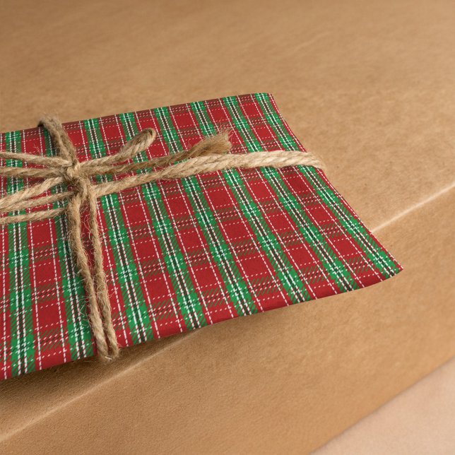 Red Green Kariert Pattern Weihnachten Seidenpapier (Red and green plaid pattern tissue paper. )