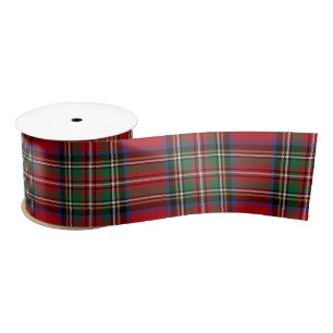 Red Green Kariert Rustic Clan Stewart Tartan Satinband